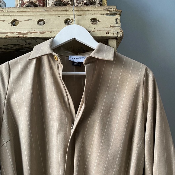 Beige pinstripe designer dress brand new size small - Picture 6 of 16